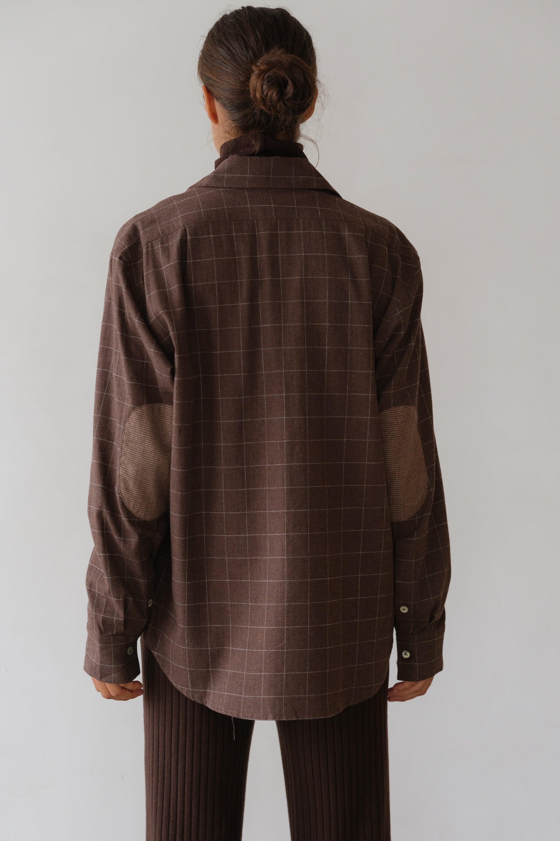 windowpane dress shirt Men's Calder Long Sleeve Exploded Shirt, Fog, XXL in stretch Devon & Jones DG540 CrownLux