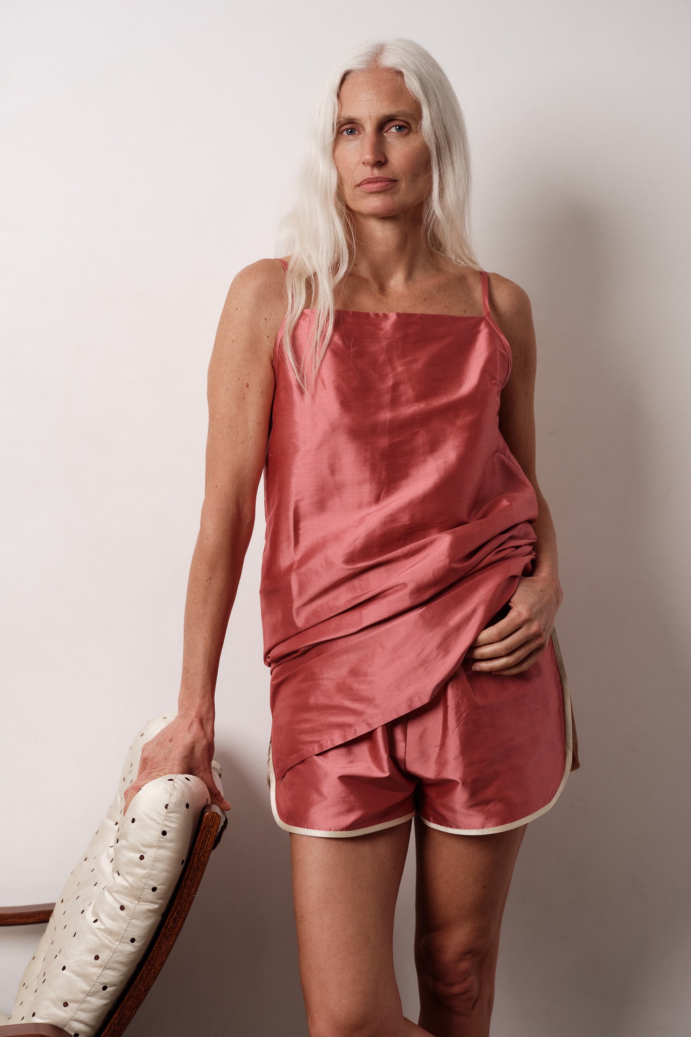 Rhubarb Silk Taffeta Mini Dress – DONNI