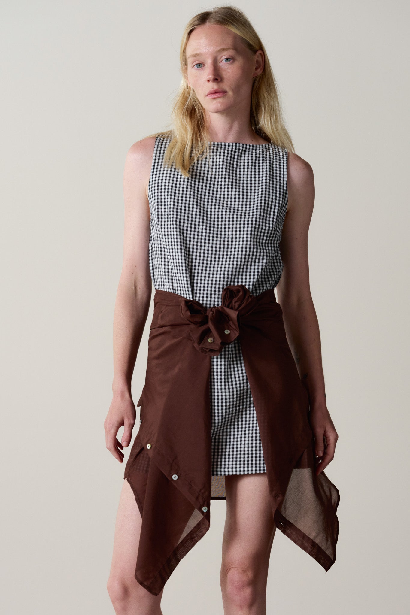 Jet Cotton Gingham Boatneck Dress – DONNI