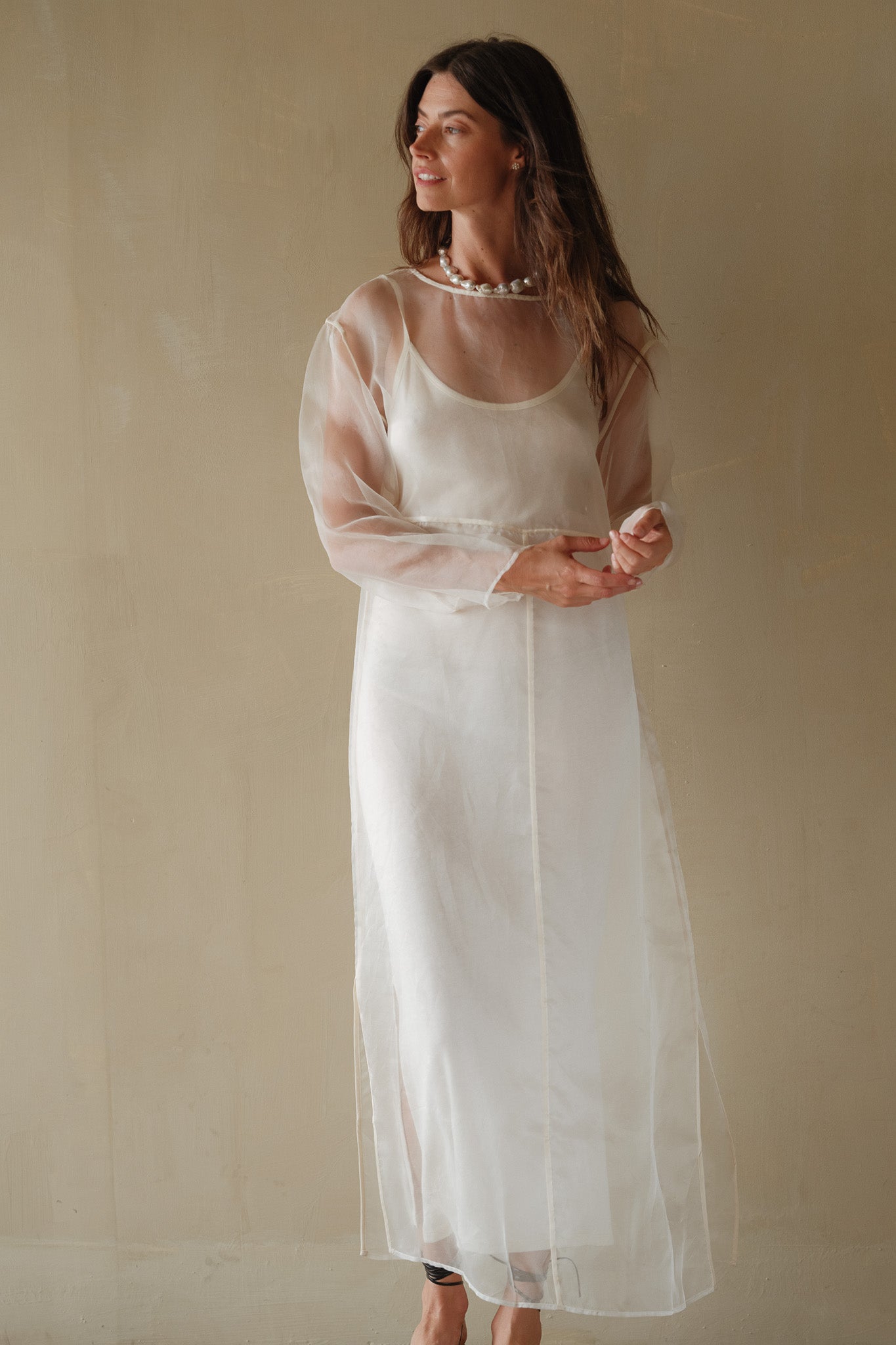 Organza Long Sleeve Dress