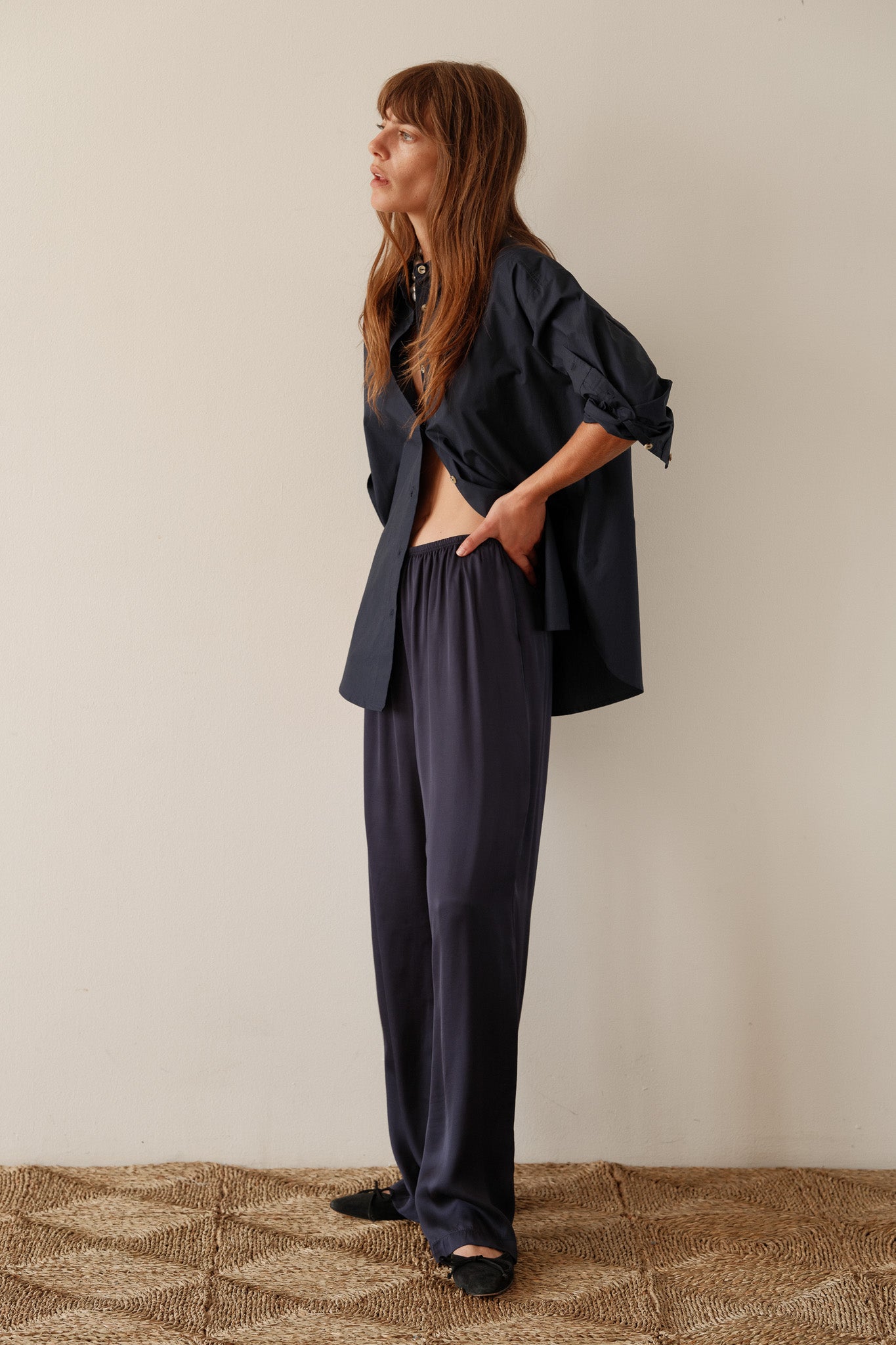 The Silky Simple Pant - Navy / XXS