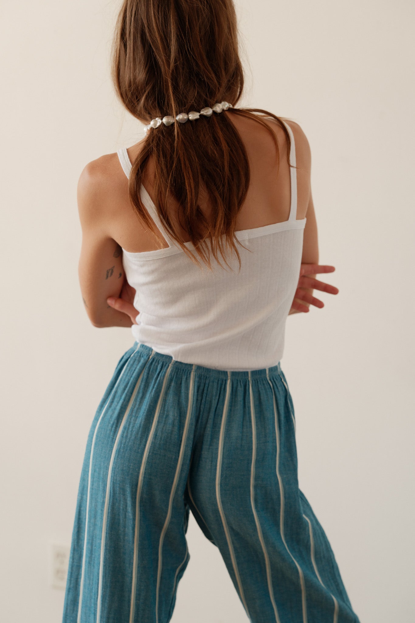 パンツ everyone relax-fit stripe easy pants パンツ everyone relax-fit stripe easy pants everyone relax