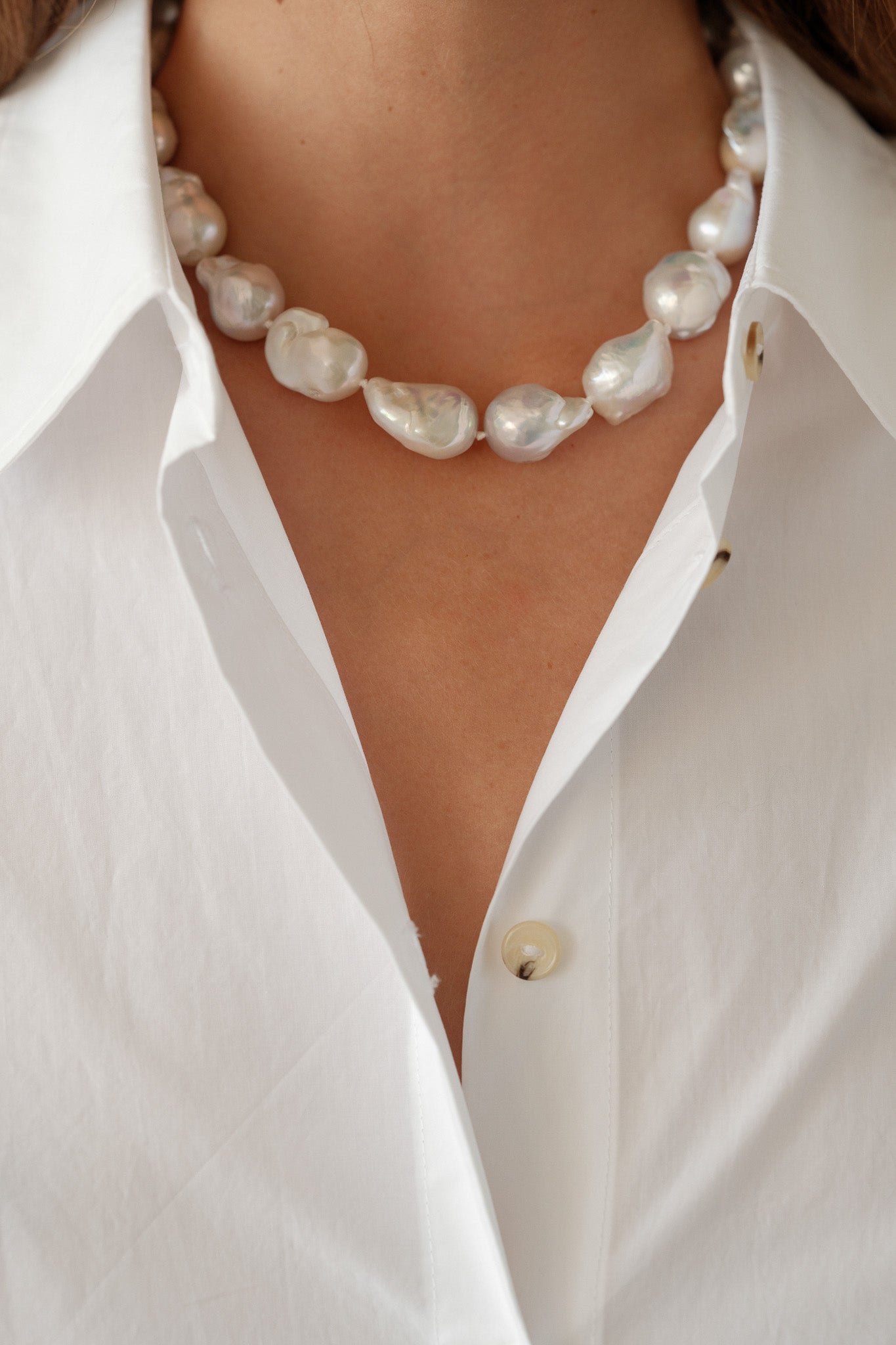 Dower & Hall Men's Freshwater Pearl Collar Necklace, White/Silver at John  Lewis & Partners