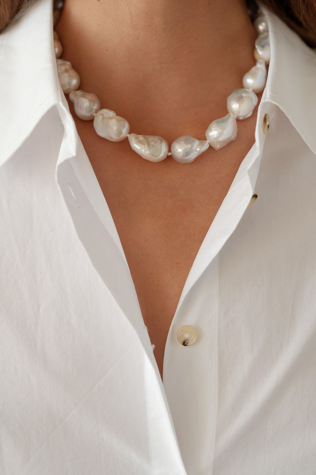 The June White Pearl Choker