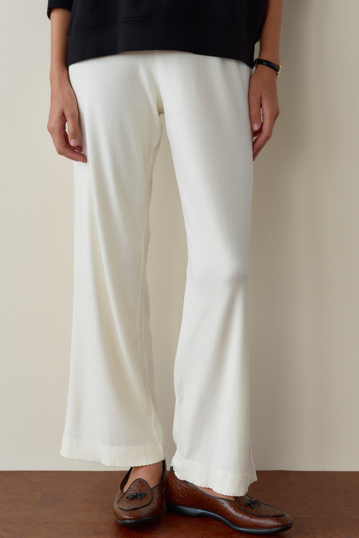 The Baby Rib Scallop Pant