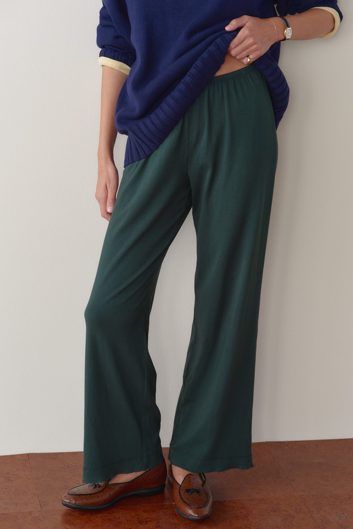 The Baby Rib Scallop Pant