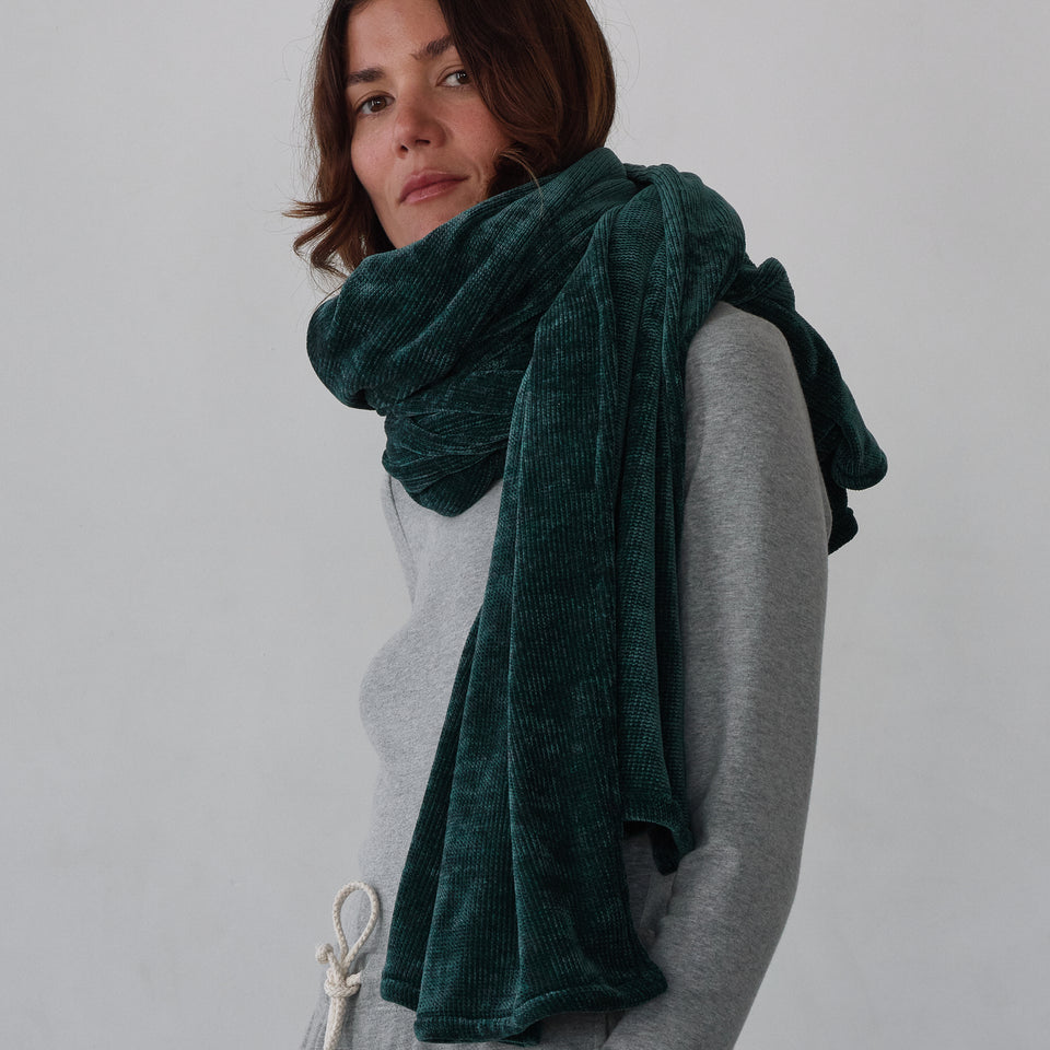 The Chenille Blanket Scarf Hunter