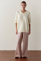 The Heavy Cotton Knit V-Neck Sweater