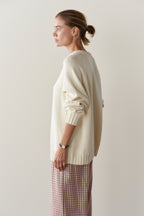 The Heavy Cotton Knit V-Neck Sweater