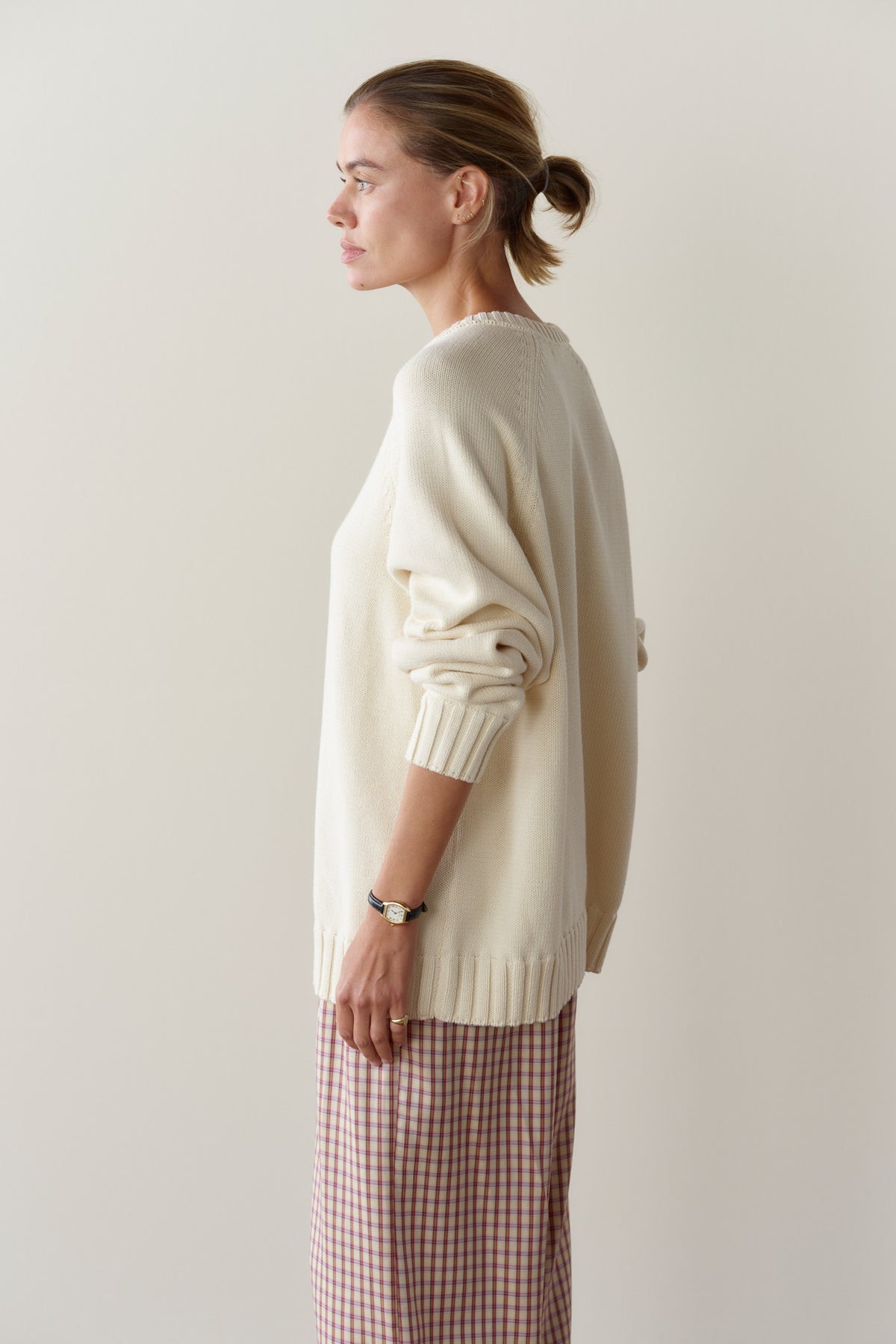 The Heavy Cotton Knit V-Neck Sweater