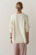 The Heavy Cotton Knit V-Neck Sweater