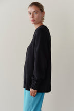 The Heavy Cotton Knit V-Neck Sweater
