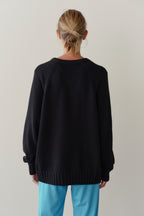 The Heavy Cotton Knit V-Neck Sweater