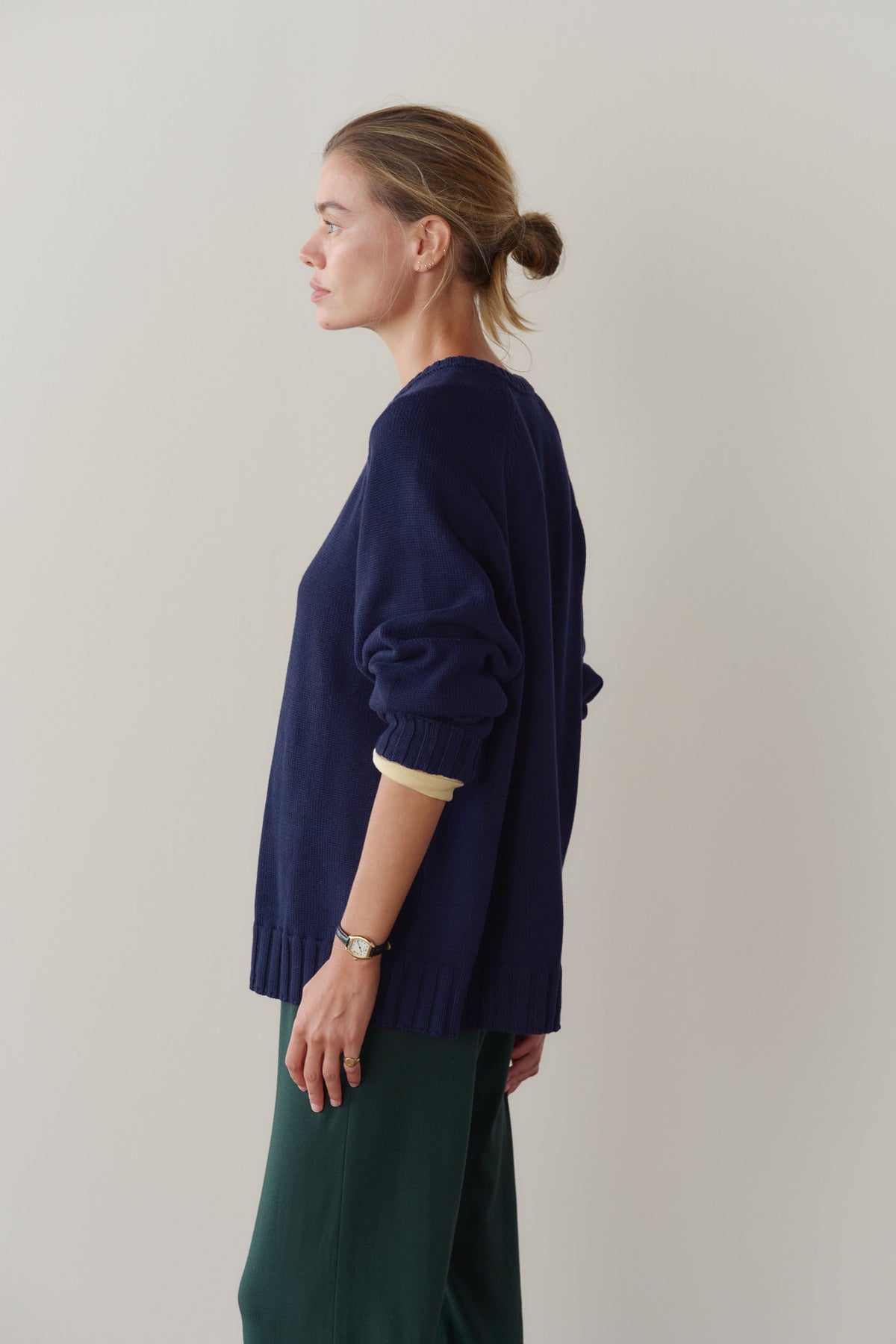 The Heavy Cotton Knit V-Neck Sweater