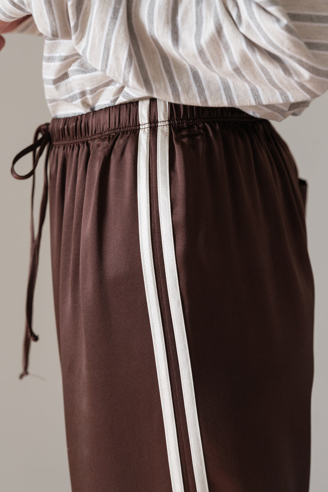 The Silk Stripe Crop Pant