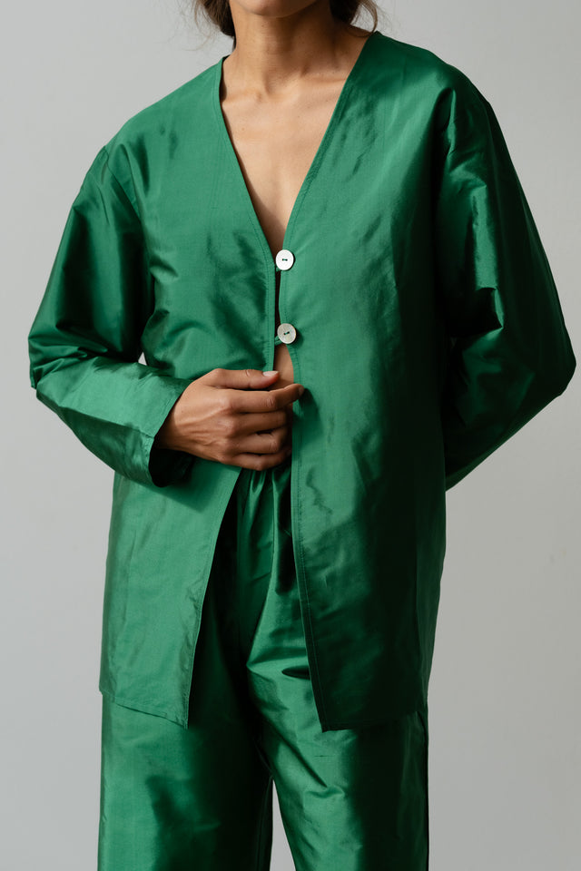The Taffeta Split Top