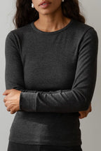 The Baby Rib Scallop Long Sleeve