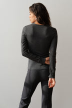 The Baby Rib Scallop Long Sleeve