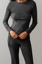 The Baby Rib Scallop Long Sleeve