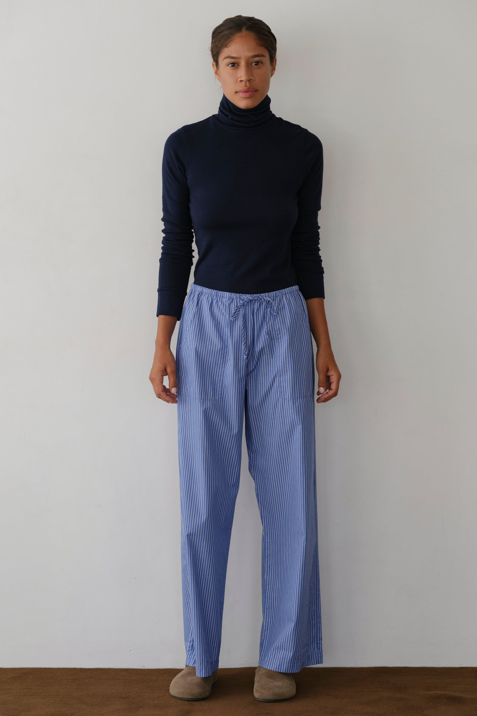 The Baby Rib Turtleneck Navy