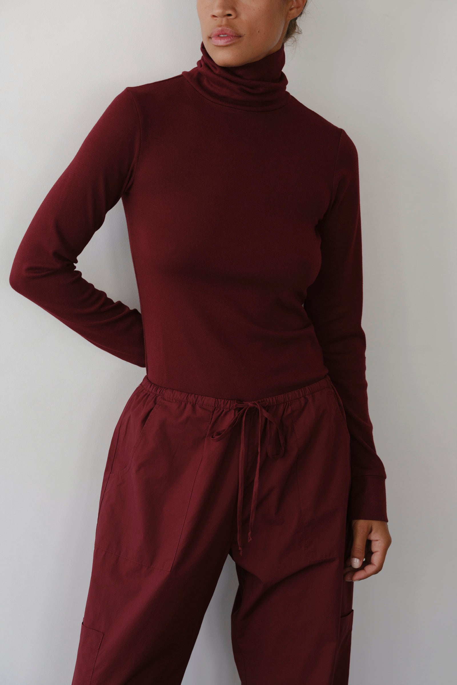 The Baby Rib Turtleneck Oxblood