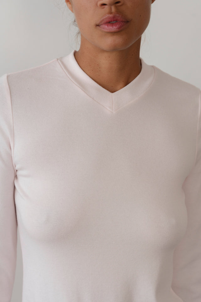 The Baby Rib V-Neck Long Sleeve