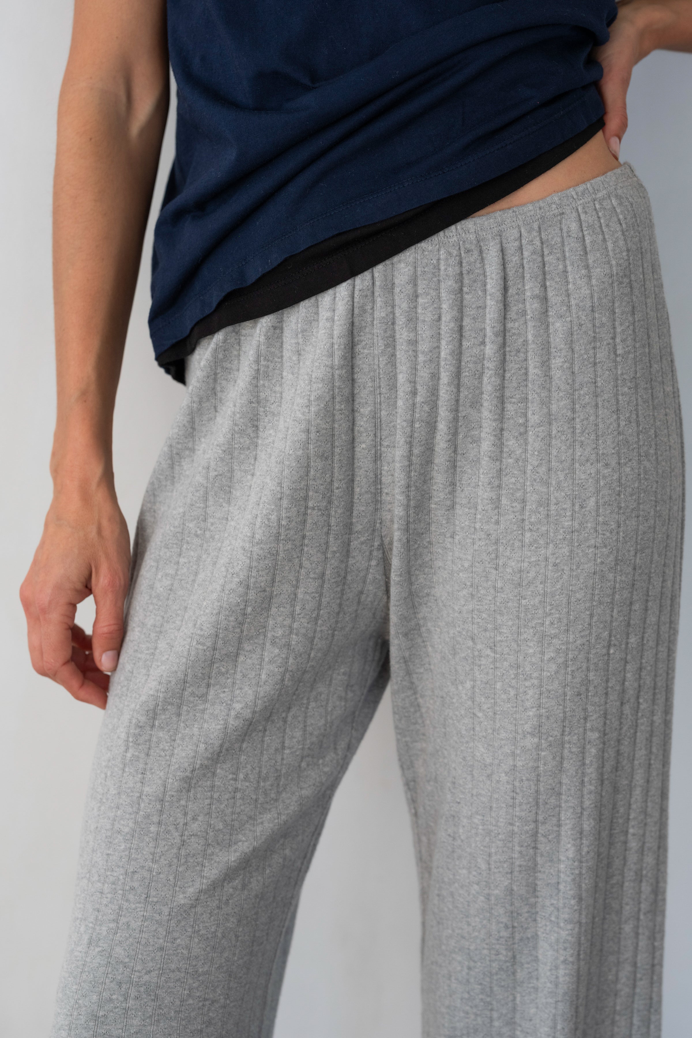 The Pointelle Simple Crop Pant