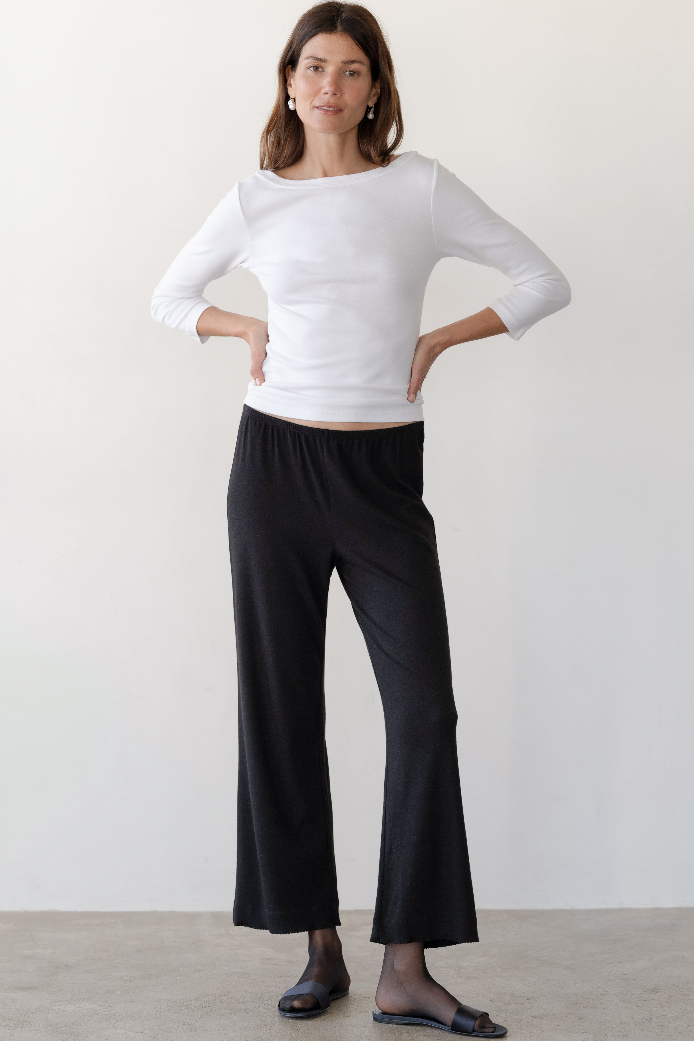The Baby Rib Scallop Pant