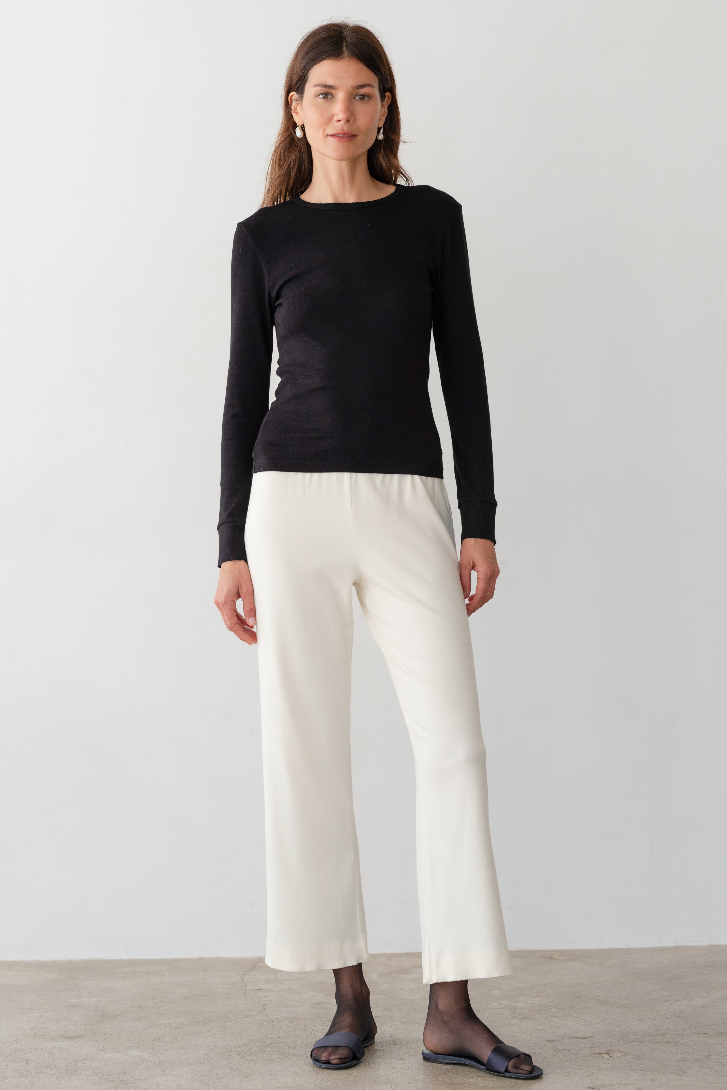 The Baby Rib Scallop Pant