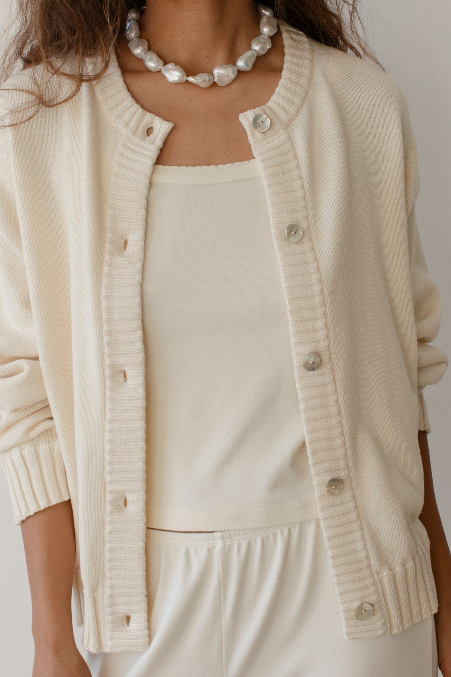 Cream cardigan with buttons hotsell