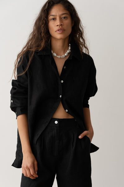 Jet Linen Relaxed Shirt – DONNI. | 100% Linen