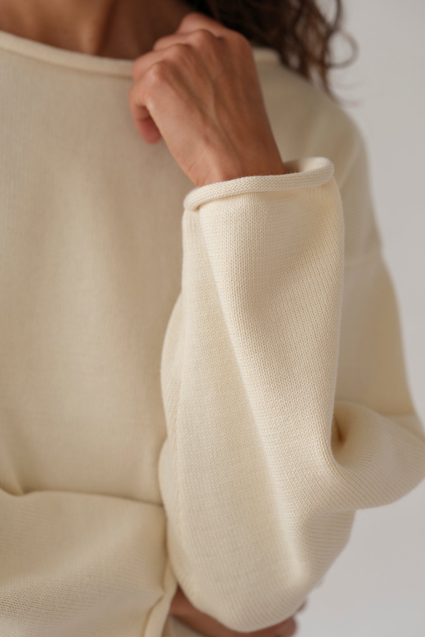 The Cotton Knit Boat Neck Sweater