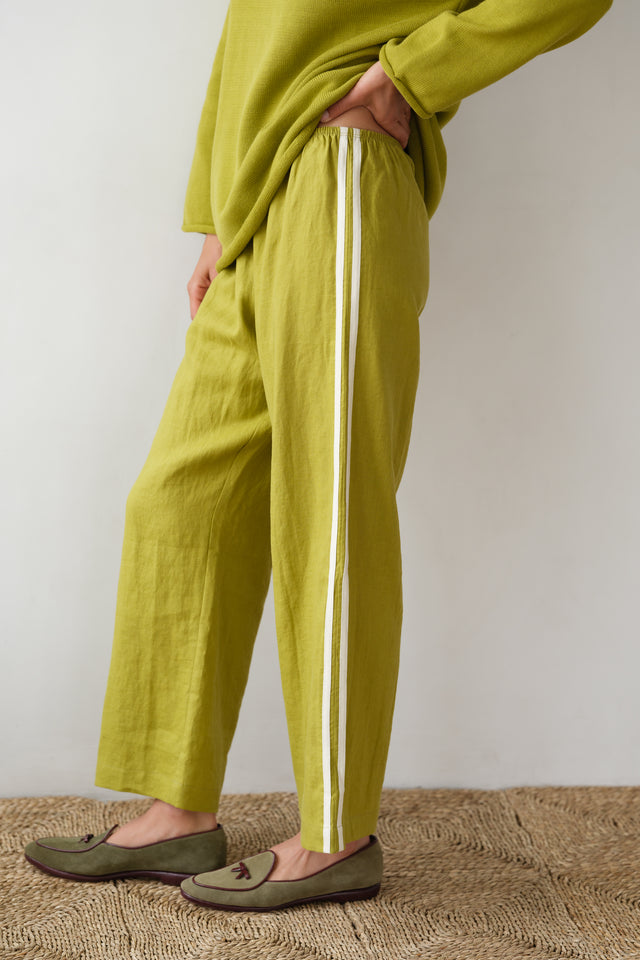 The Linen Crop Stripe Pant