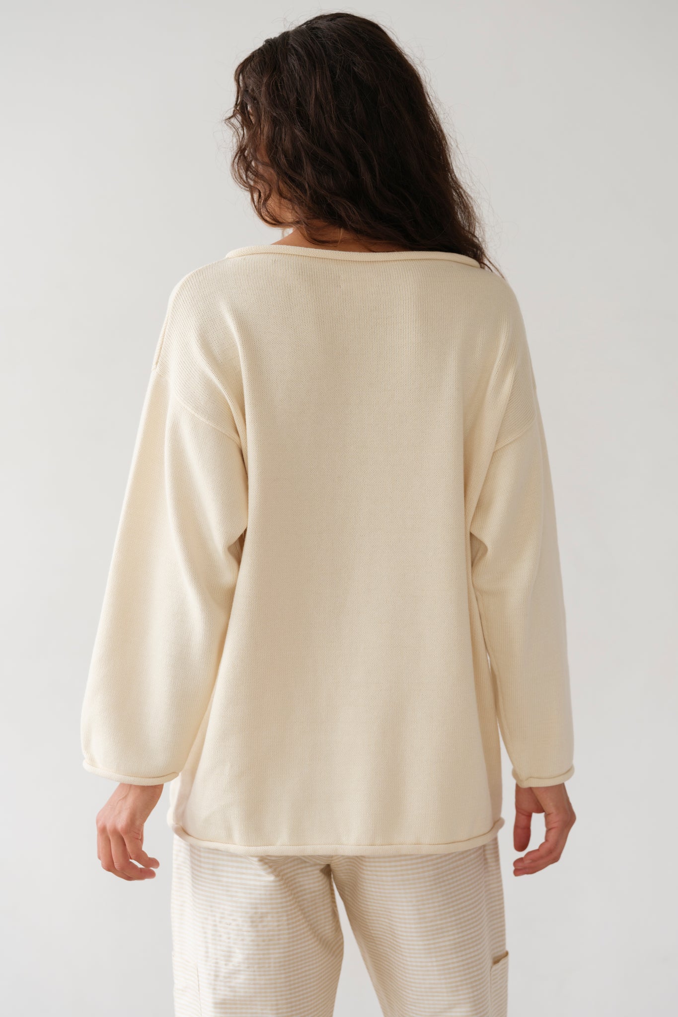 The Cotton Knit Boat Neck Sweater