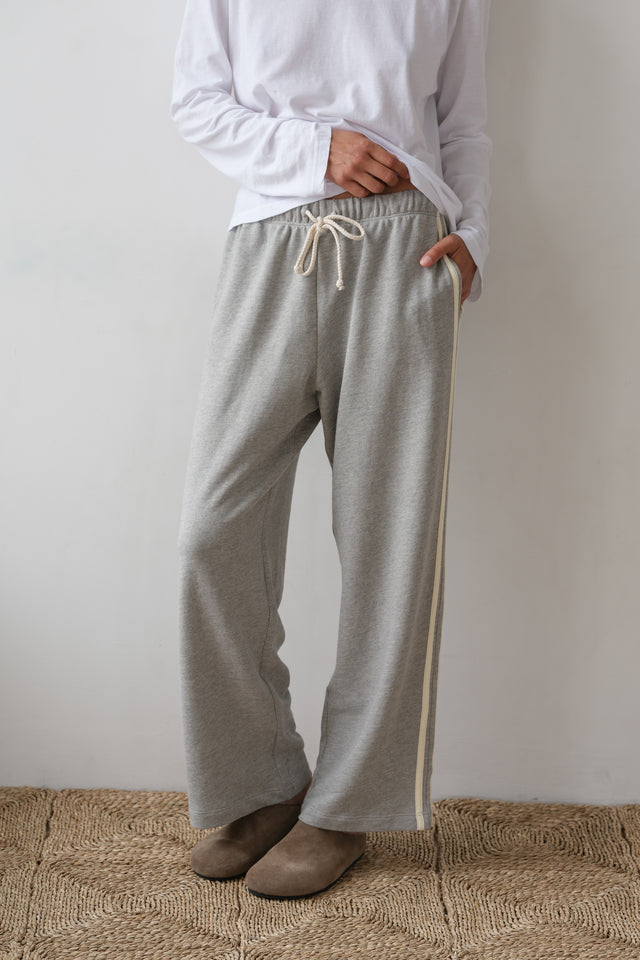 The Eco-Terry Stripe Crop Pant