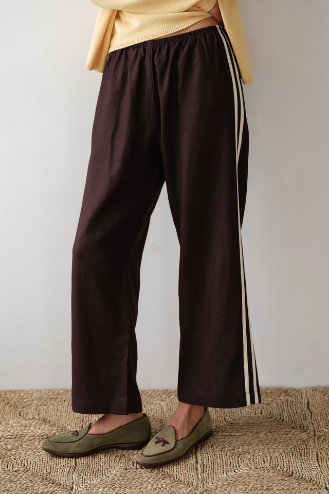 The Linen Crop Stripe Pant