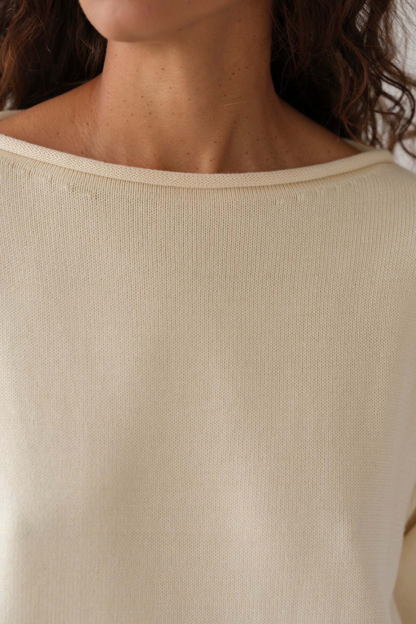 The Cotton Knit Boat Neck Sweater