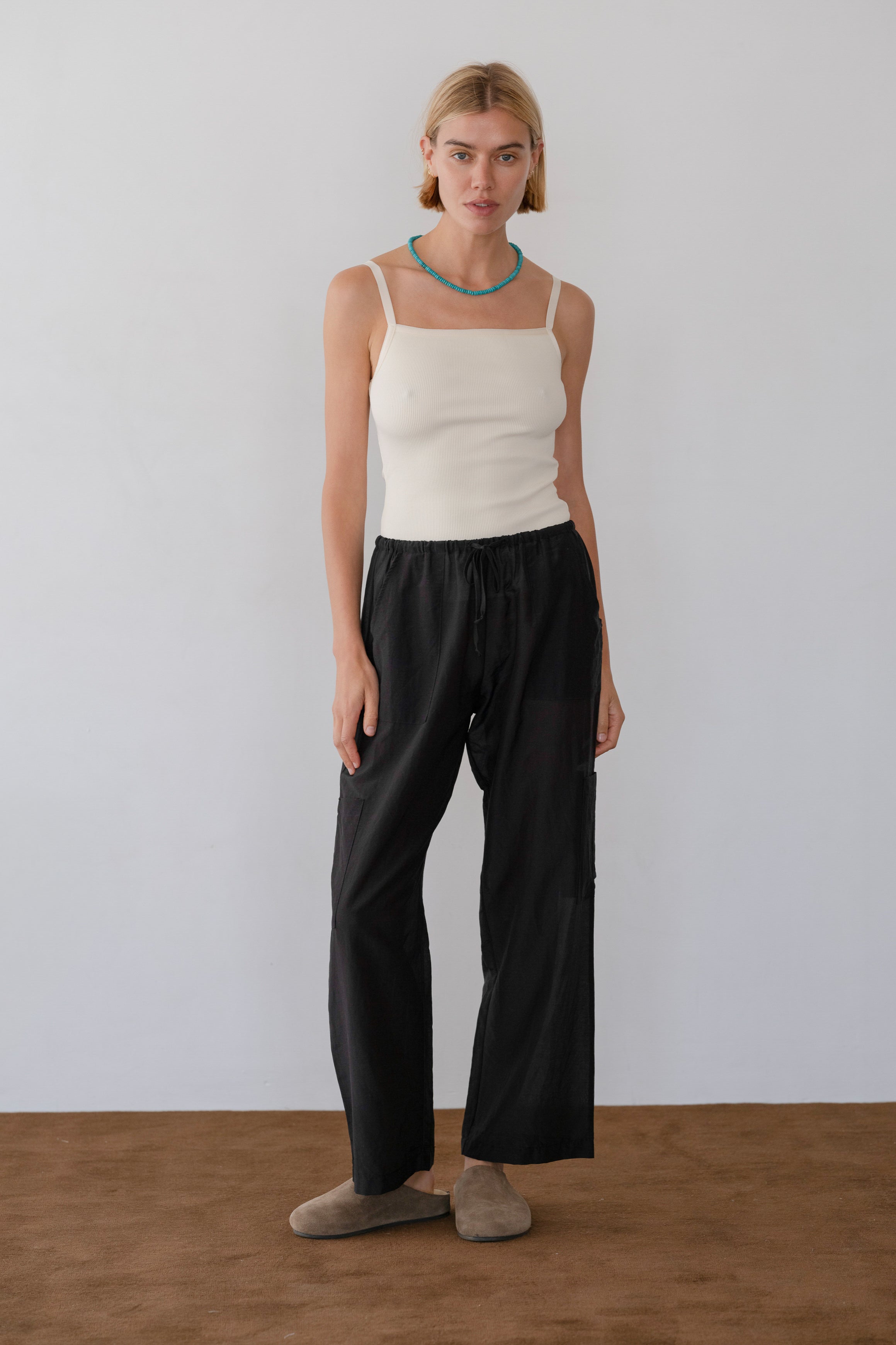 The Silk Cotton Sheer Cargo Pant