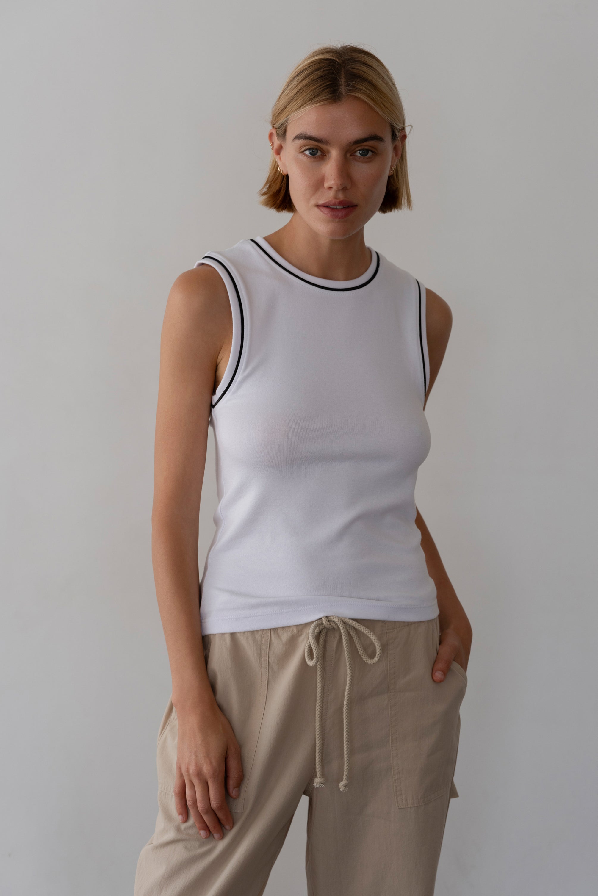 The Baby Rib Contrast Tank