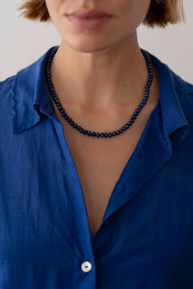The Lapis Rondelle Necklace