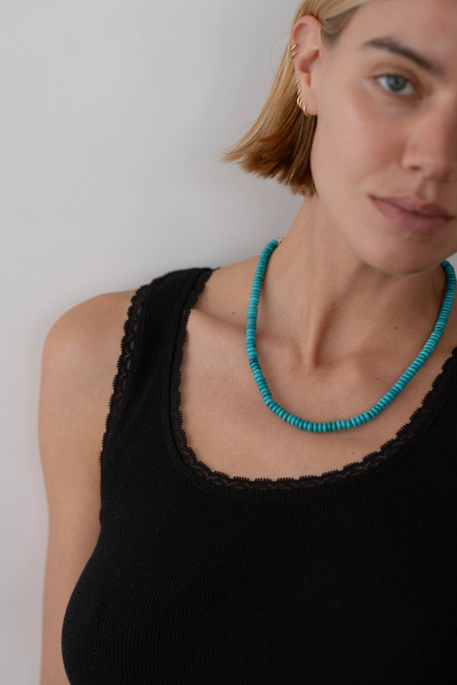 The Turquoise Rondelle Necklace