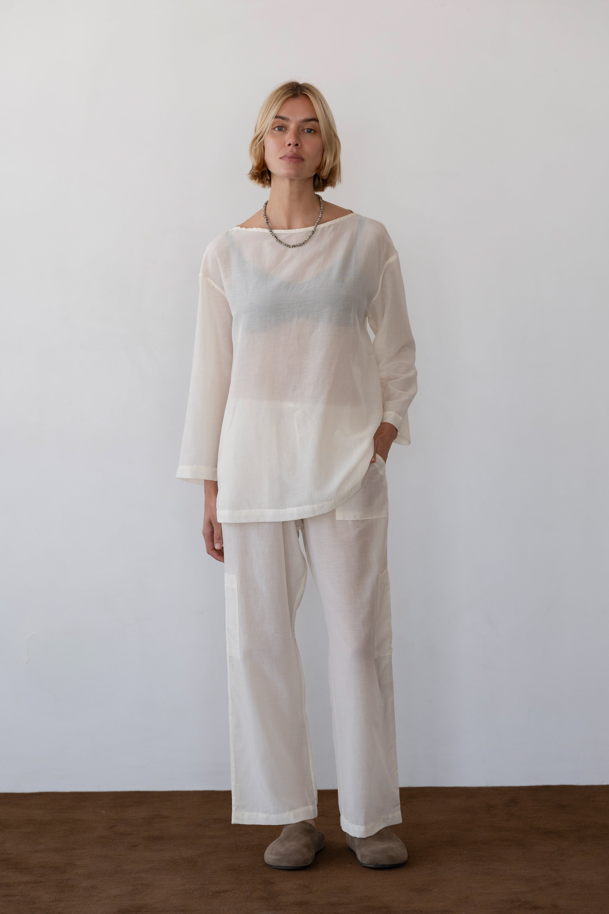 The Silk Cotton Sheer Boatneck