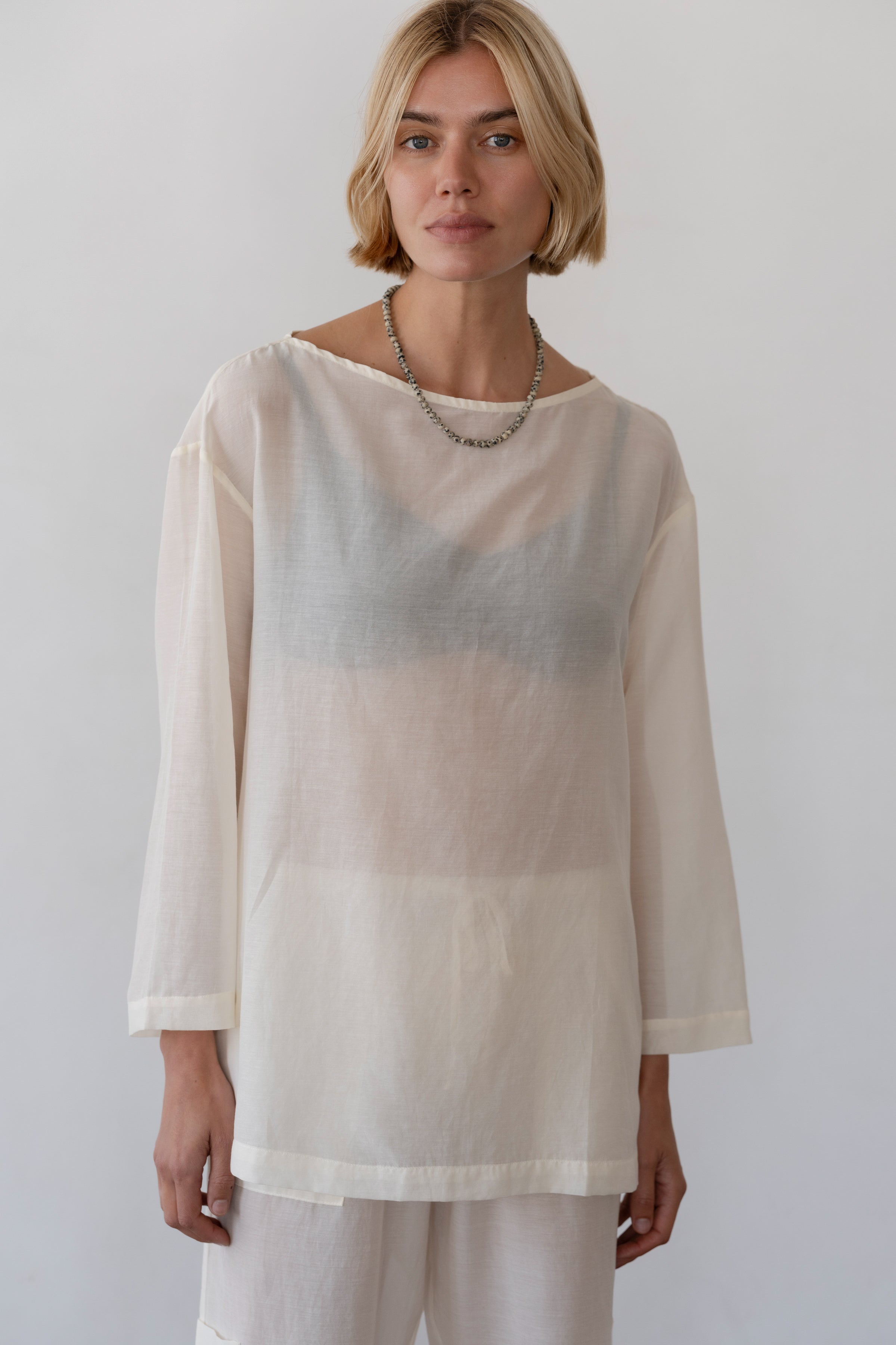 The Silk Cotton Sheer Boatneck