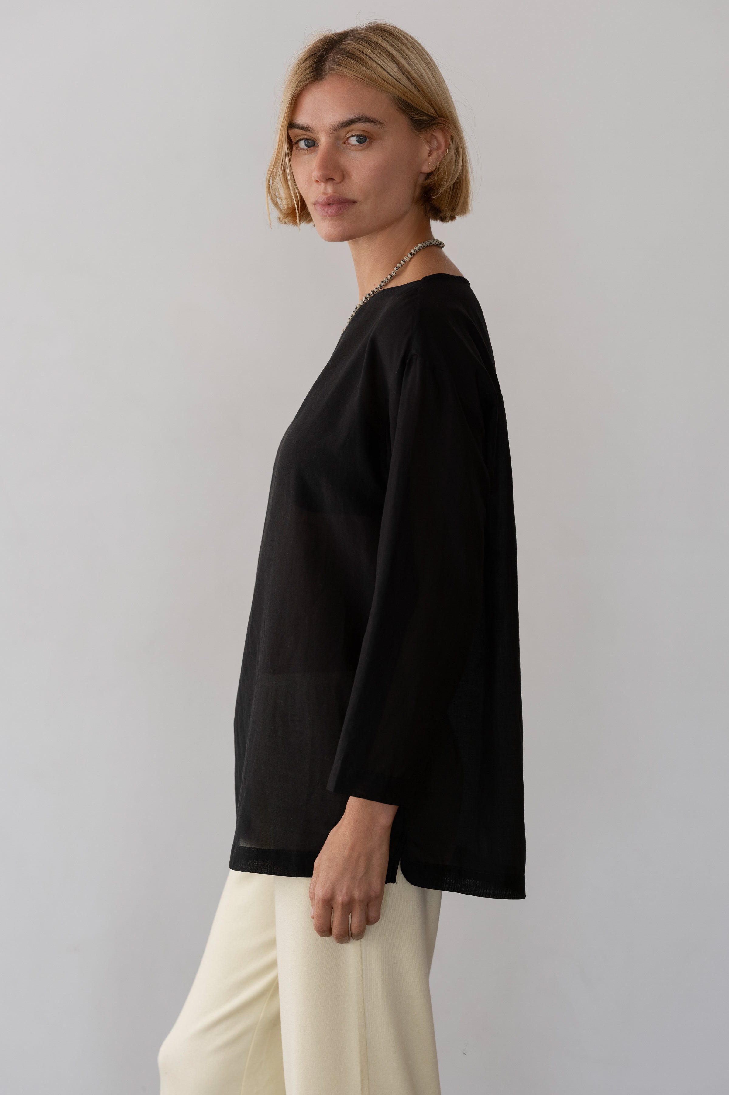 The Silk Cotton Sheer Boatneck
