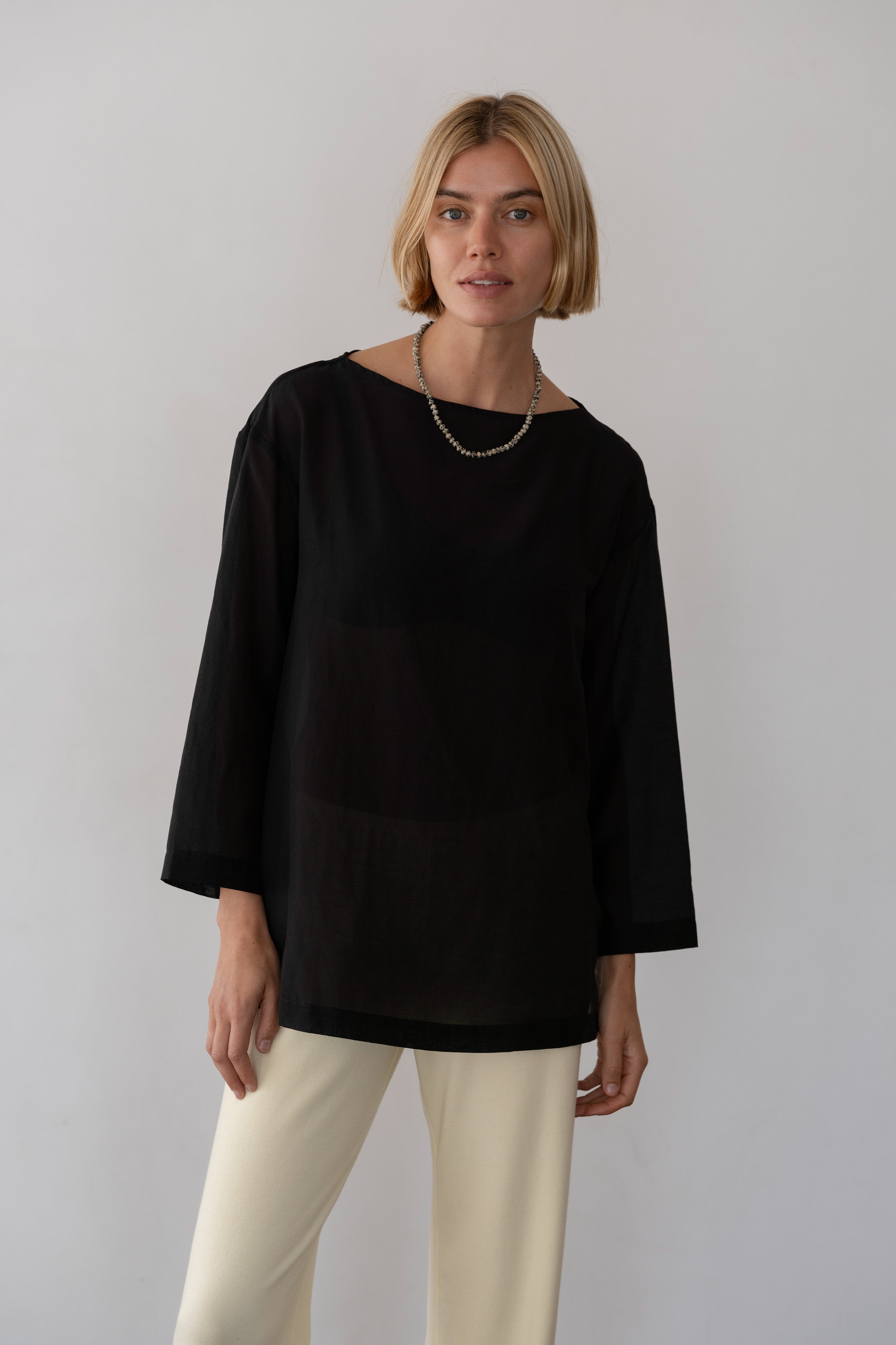 The Silk Cotton Sheer Boatneck