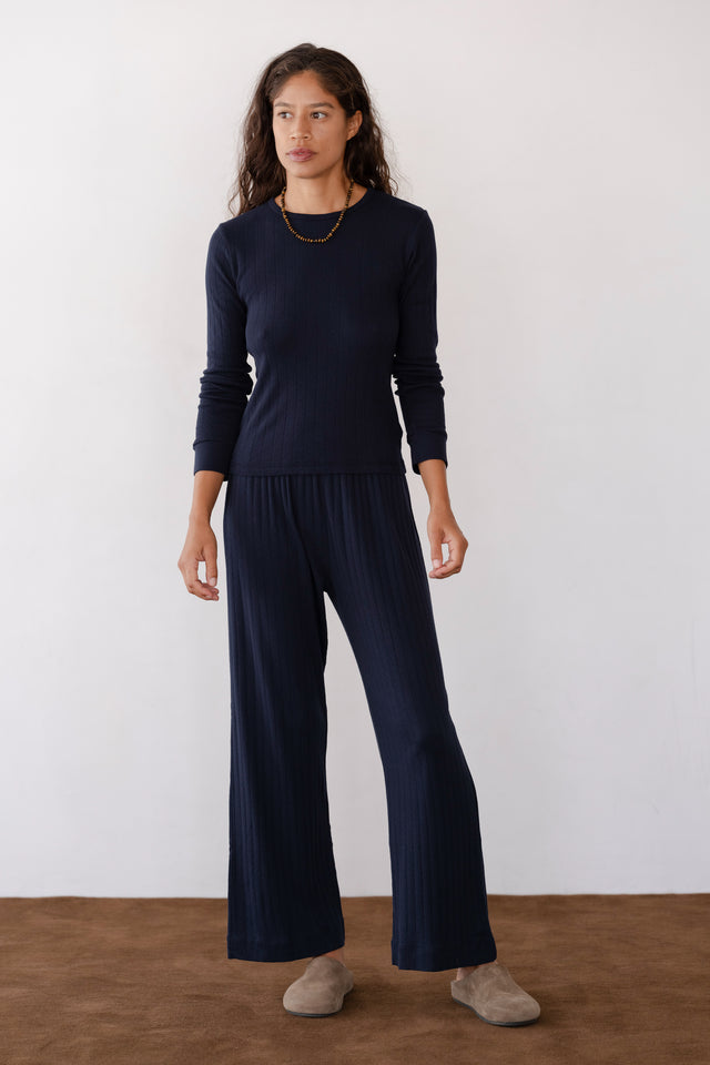 The Pointelle Simple Crop Pant