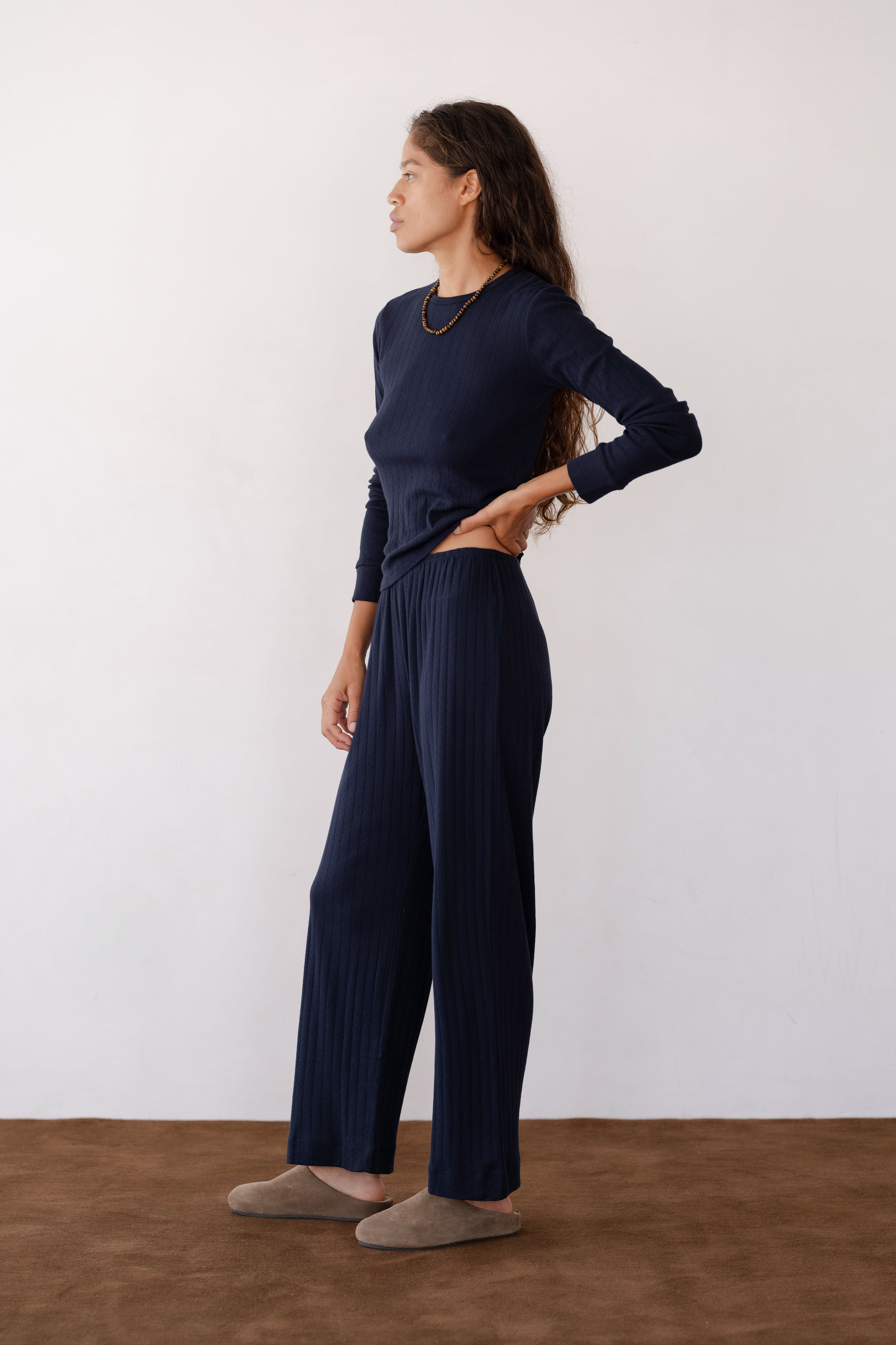 The Pointelle Simple Crop Pant