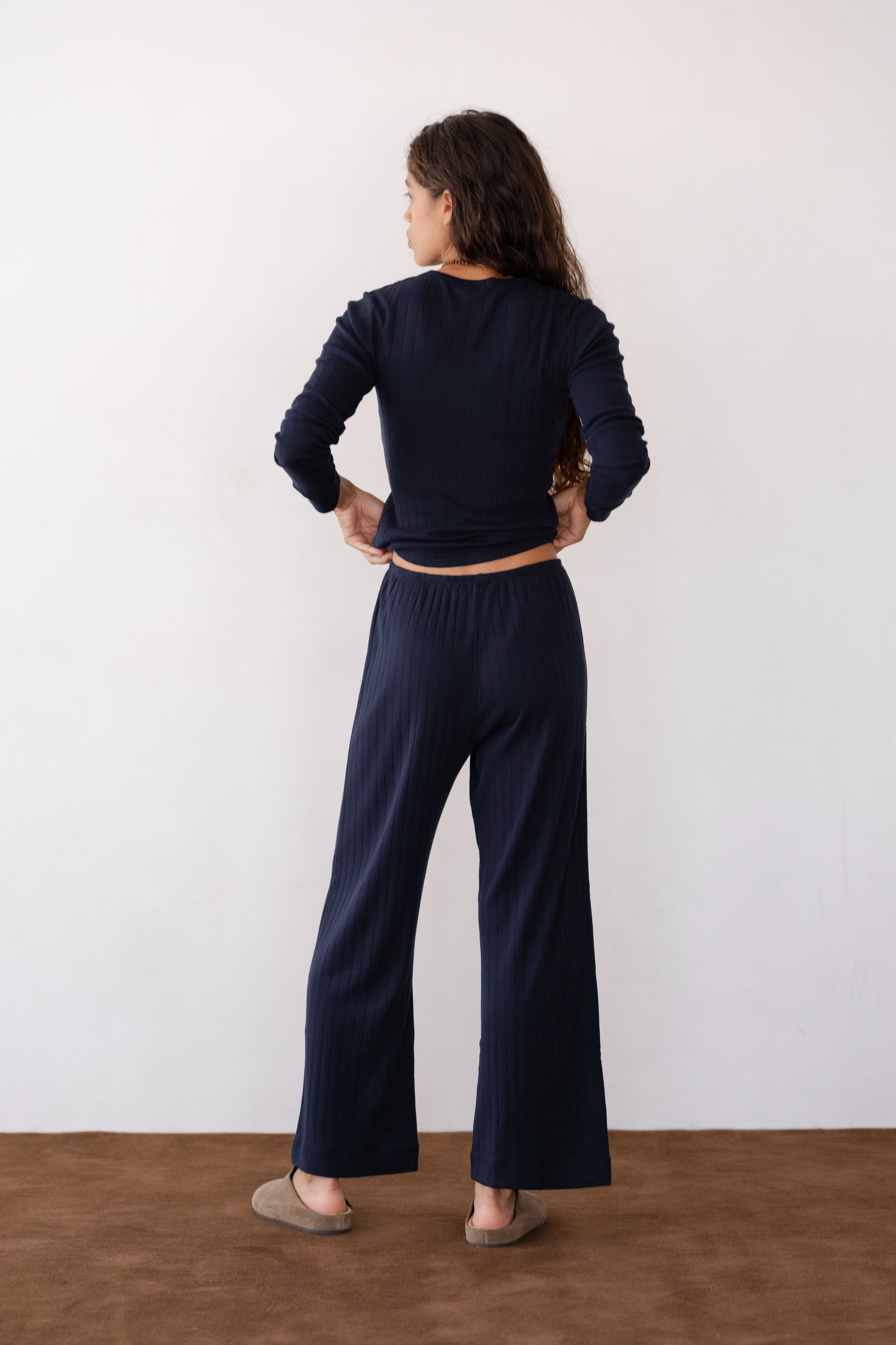 The Pointelle Simple Crop Pant