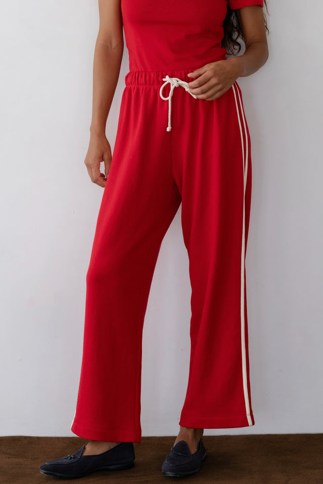 The Eco-Terry Stripe Crop Pant