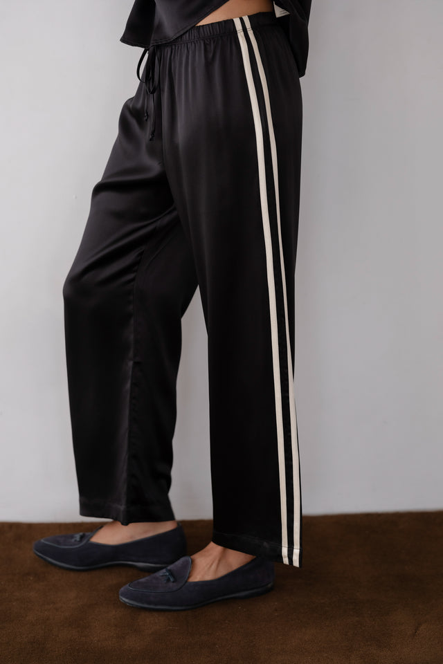 The Silk Stripe Crop Pant